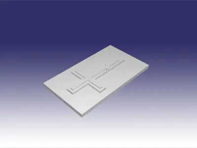 headstone cross on coverplate 3D model