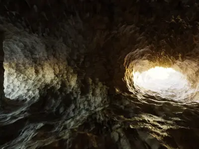 Cave 14 - Complex Cave Base Environment  Low-poly 3D model