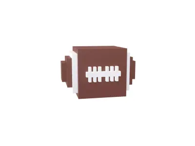 Voxel Rugby Ball v1 002 Low-poly 3D model