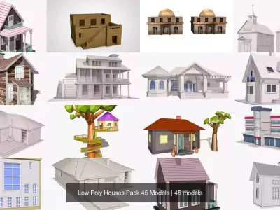 Low Poly Houses Pack 45 Models