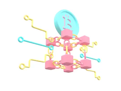 Crypto Network Icon v1 003 Low-poly 3D model