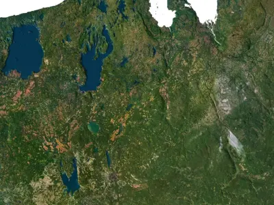 Russia 3D Model Terrain Map 3D model