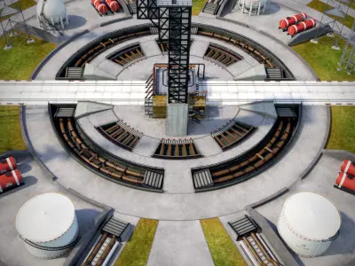 Rocket launch complex 3D model