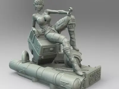Star Wars Pin Up Sexy Rebel Pilot and Gonk Droid 3D print model