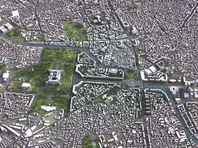 Bucharest - City 3D Model Low-poly 3D model