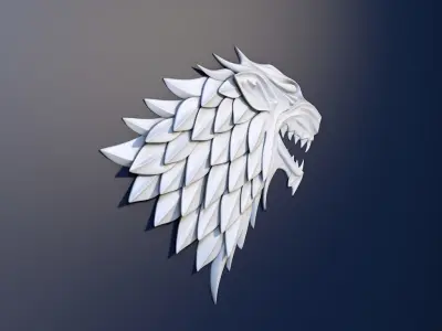 Game of Thrones House Stark Heraldry Low-poly 3D model