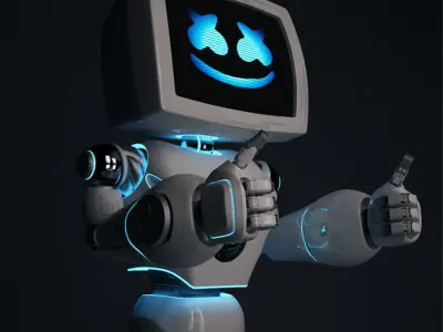 Cute robot 3D model
