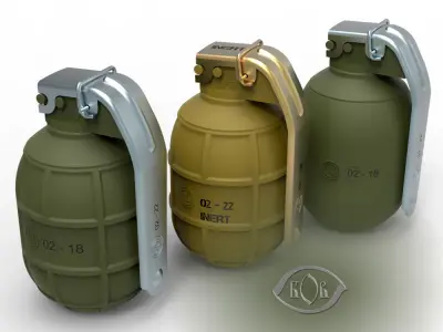 Bulgarian hand grenades GHO1 and GHD2 Moulage 3Dprintable 3D model