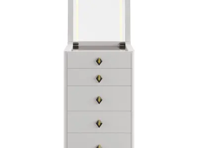 Modern Flip-Top Makeup Vanity with LED Mirror 3D model