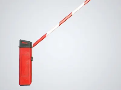 Road Barrier Low-poly 3D model 2