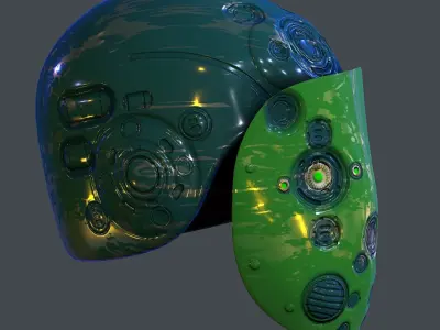 Gas mask helmet scifi character game space Low-poly Low-poly 3D model purchase