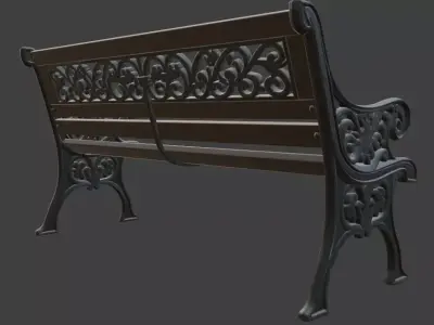 Park Bench 3D Model 3D model