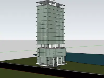 20 Storied Building  Low-poly 3D model
