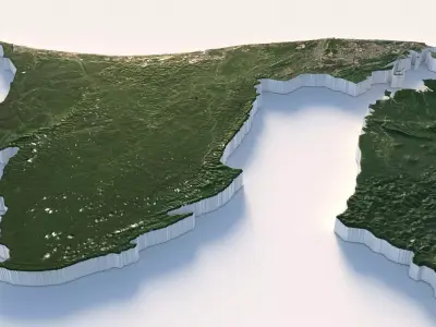 Brunei Country Terrain 3D model