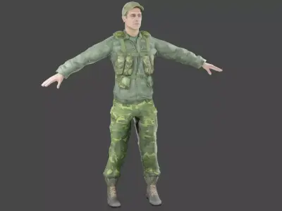 Army Soldier Low-poly 3D model
