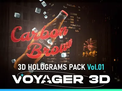 3D Holograms Pack Vol 01 Low-poly 3D model