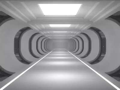 Sci Fi corridor 3D model 36