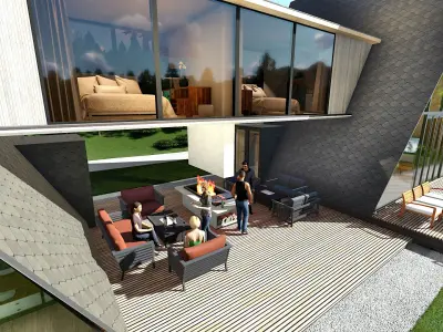 double A frame house Low-poly 3D model