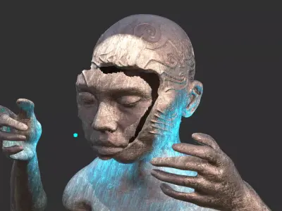 Garden Face sculpture 2 3D model