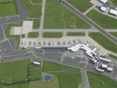 Leeds Airport Low-poly 3D model