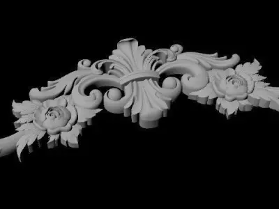 dekor shabby chic ornate molding 3D model