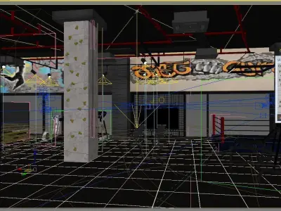 3D GYM nterior Design Low-poly 3D model