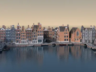  Amsterdam Port Scene 