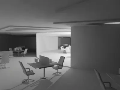 Sci-Fi Command Center - No Material Low-poly 3D model