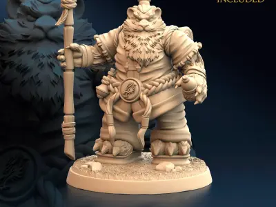 Panda Sentinel of the Golden Echo Set x3  3D print model