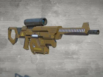 Sci-fi Gun Low-poly 3D model