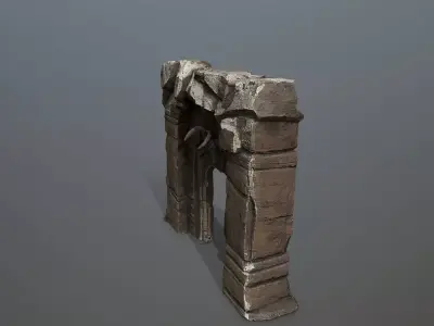 old gate Low-poly 3D model 6
