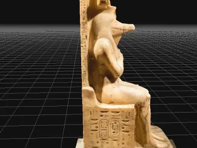 Real Scan Statue of Amenhotep iii with god Sobek 3D model