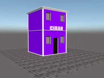 small animated house 3D model