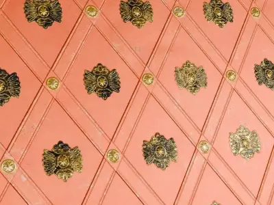 Orange Clean Metal Pattern PBR Seamless Texture