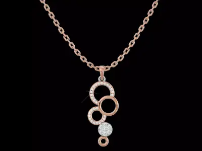 Light Minimalist Diamond Pendant Necklace 3D print model