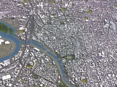 Pune - 3D City Model Low-poly 3D model