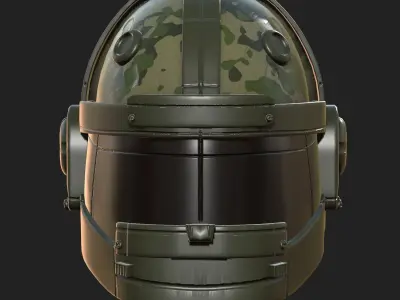 Helmet plastic mask combat fantasy futuristic  Low-poly 3D model