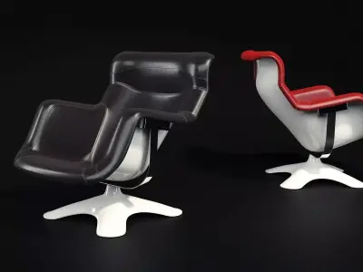 Karuselli lounge chair and ottoman 3D model