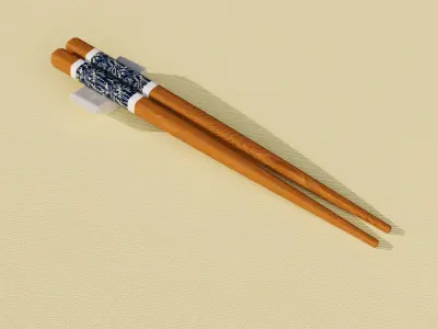 Chopsticks with Holder 3D model
