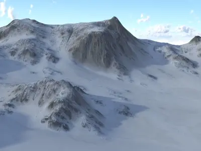 Snow landscape 01 Low-poly 3D model