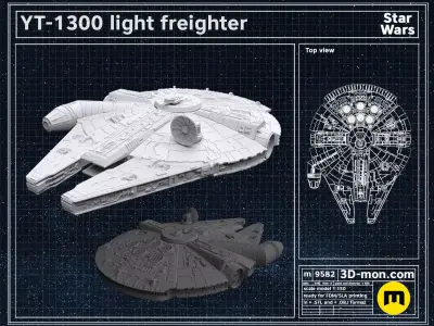 YT-1300 light freighter 3D print model