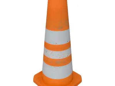 Weathered Traffic Cone Urban Prop Low-poly 3D model