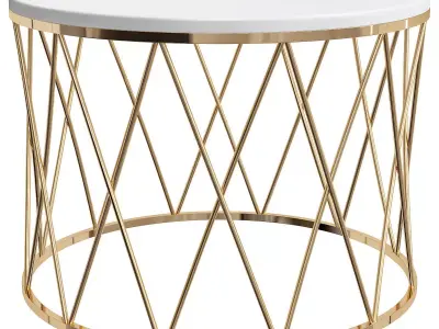 Coffee Table White Marble  3D model