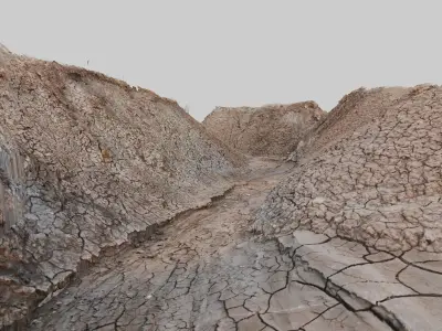 Desert Ravine Low-poly 3D model