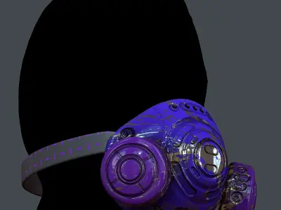Gas mask helmet 3d model scifi Low-poly Low-poly  Low-poly 3D model