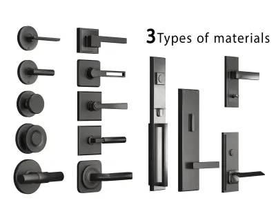 5 Collection Of  Door Handel 3D Model Pack