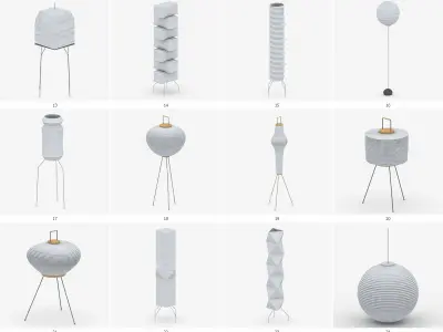 Interior Light Vol 5 - Paper Lamp Low-poly 3D model