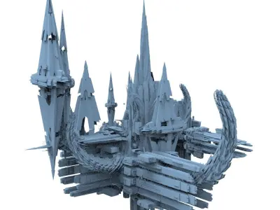 Sci fi City Satalite Science facility 5 3D model
