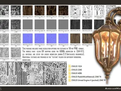 CLASSICAL OUTDOOR WALL LAMP -Model 03- Low-poly 3D model