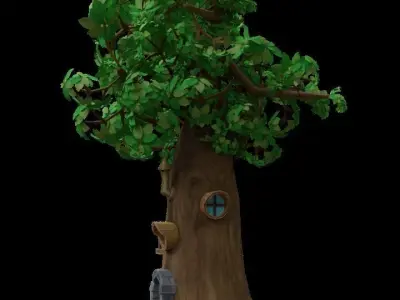 Tree House Low-poly 3D model
